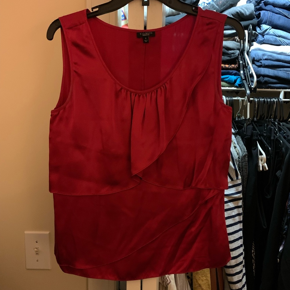 Silk red Sleeveless top